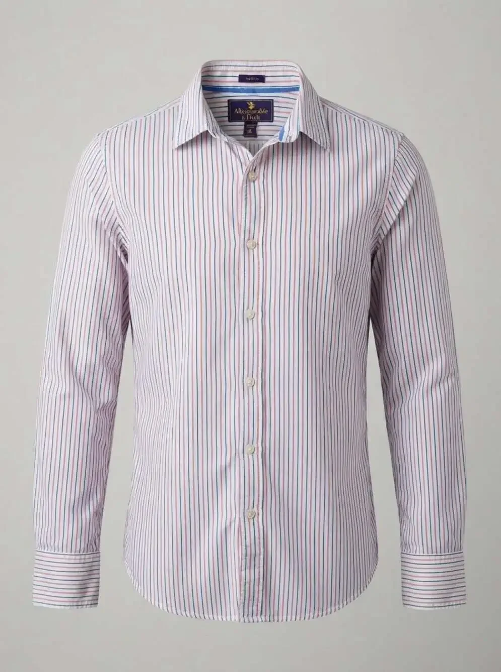 Abercrombie & Fitch Muscle Fit Striped Long Sleeve Button Down Shirt XXL